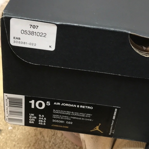 Deadstock☠️☠️ Jordan Retro 8 size 10.5 never worn - Picture 7 of 8